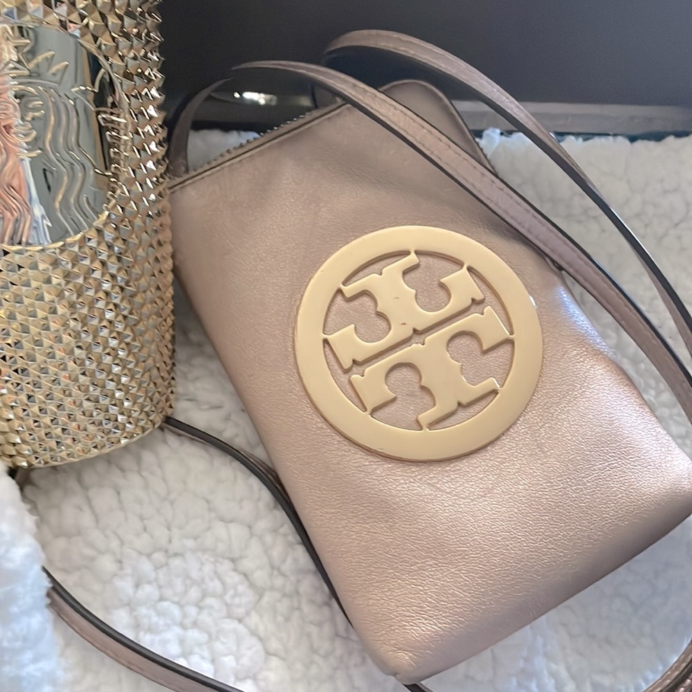 Tory Burch Charlie Mini Rose Gold crossbody